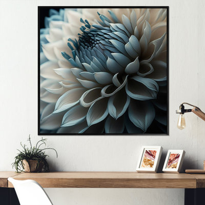 Blue And White Dahlia Flowers II - Dahlia Wall Art