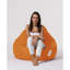 Fauteuil à billes d'extérieur, 100% polyester, imperméable, 45,3 po x 51,2 po x 15,4 po | Rembourré de mousse de polystyrène 100% perle originale | Système de fermeture à glissière cachée, de couleur orange uni, moderne et amusant pour le divertissement et la détente-2120358746