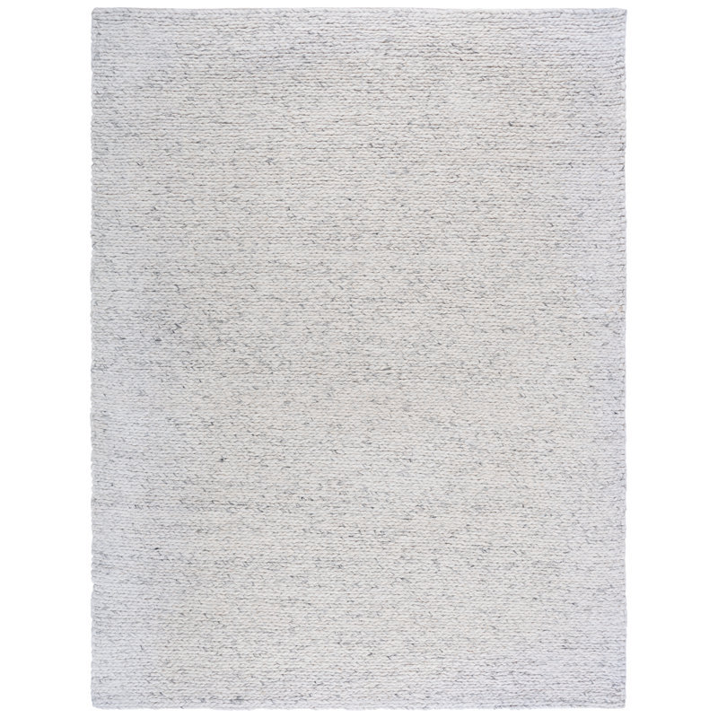 Natura Hand Woven Wool/Viscose/Cotton Rug in Light Grey/Beige, Rectangle 8' x 10'