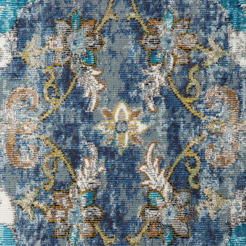 Strother Traditional Floral Performance Indoor Area Rug, Round 5'3"