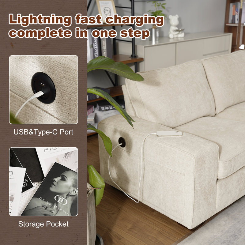Jossilynn L-Shape Convertible Sectional Sofa with Storage