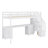 Twin Loft Bed Frame With Built-In Desk And Double Drawers-1917764382