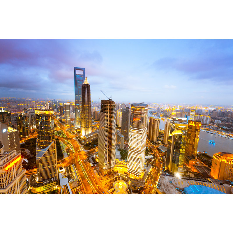Metropolis With Skyscrapers by Shansekala - Wrapped Canvas Print, 51cm H x 76cm W