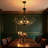 6-head Black Flower Branch Dining Chandelier