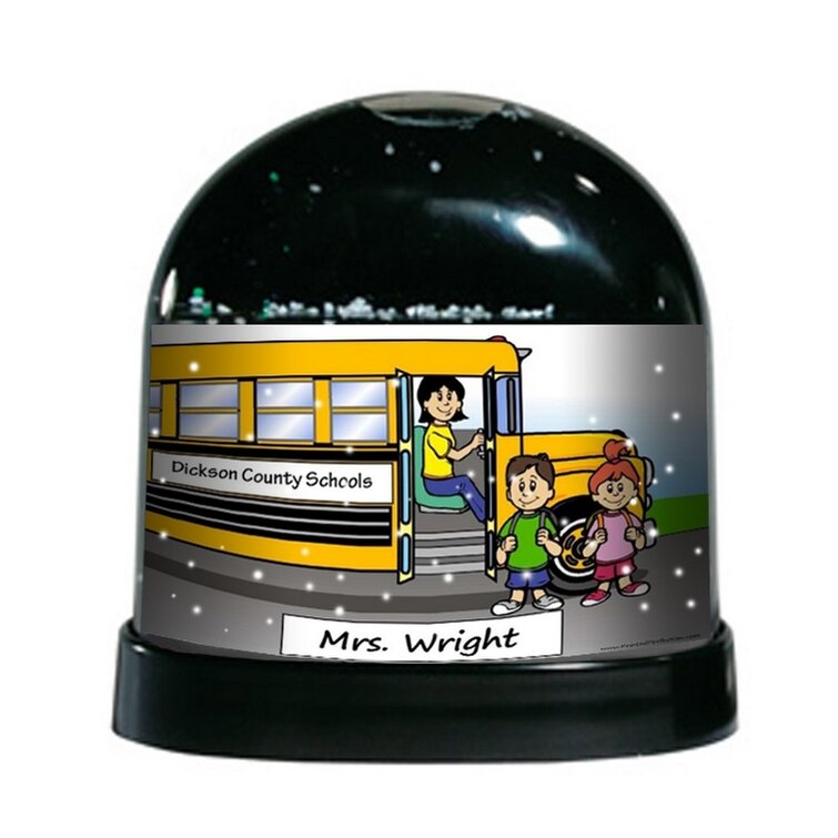 The Holiday Aisle® NTT Cartoon Caricature Female School Bus Driver Snow ...