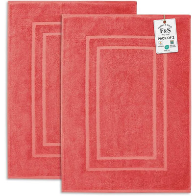  850 gsm 100% Cotton super soft , highly absorbent & quick-dry Terry Bathmat- not a bathroom rug (Set of 2)