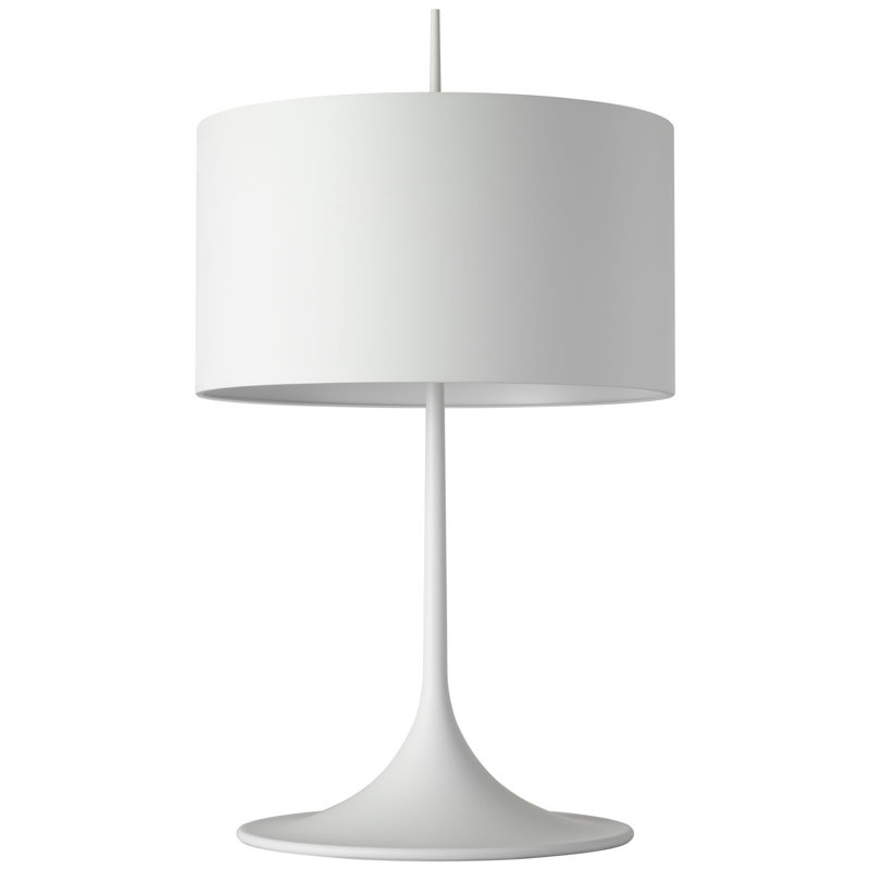 Barbara Barry Spinet 26" Modern Trumpet Table Lamp with Shade, White, White