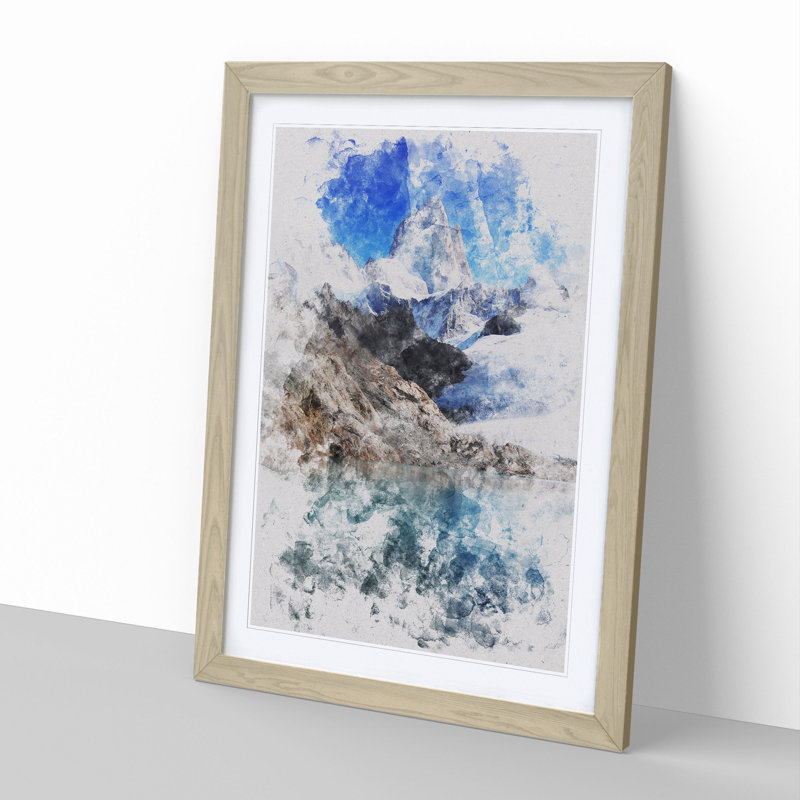 Glacier in Argentina - Picture Frame Painting, 90cm H x 65cm W x 2cm D, Oak Framed