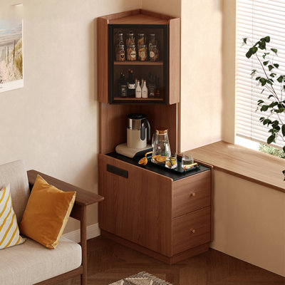 Nut-brown Manufactured Wood Corner cabinet