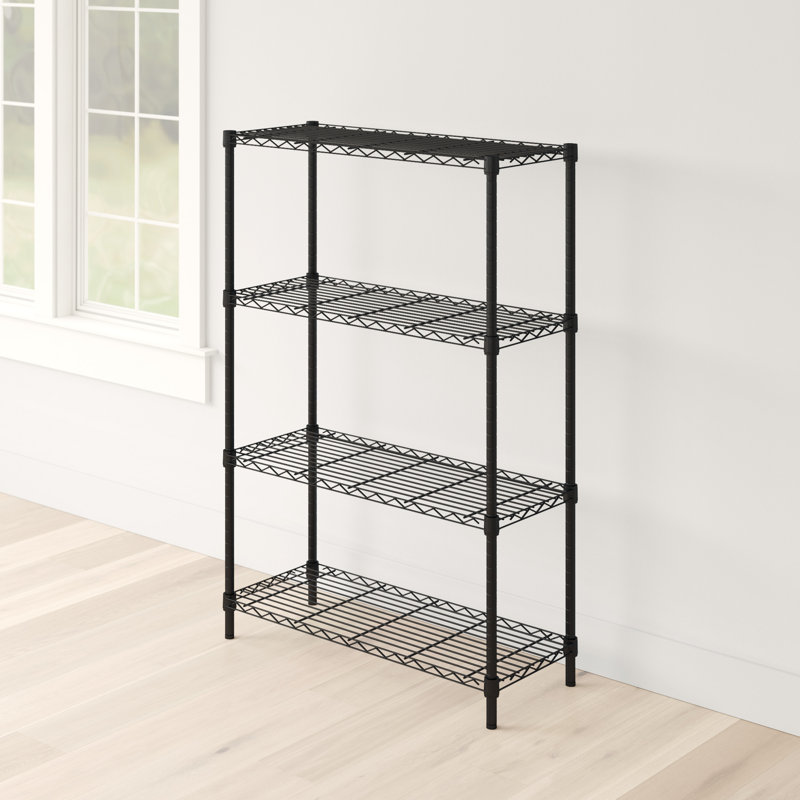 Étagère à 4 niveaux Moraga (H 47 po x l 24 po x P 14 po), Noir