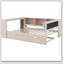Wood Platform Bed With Storage Shelves, Trundle, Charging Station And Upholstered Headboard-1835008651-1835008653