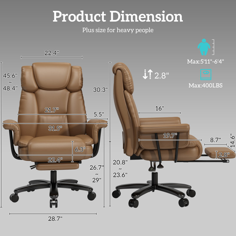 Fauteuil de bureau Cumbie, Brun