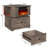 Aldama 23" Tall Rotating End Tables with Storage Drawer and Built-in Outlets,Electric Fireplace Rotating End Side Table-418573589