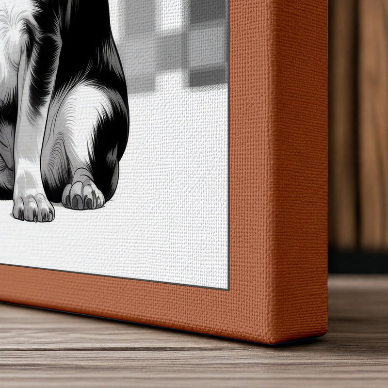 Chihuahua Portrait Minimalist 1 Piece Wrapped Canvas Wall Art, 18x12 - 45.7 x 30.5 cm, Terracotta Border
