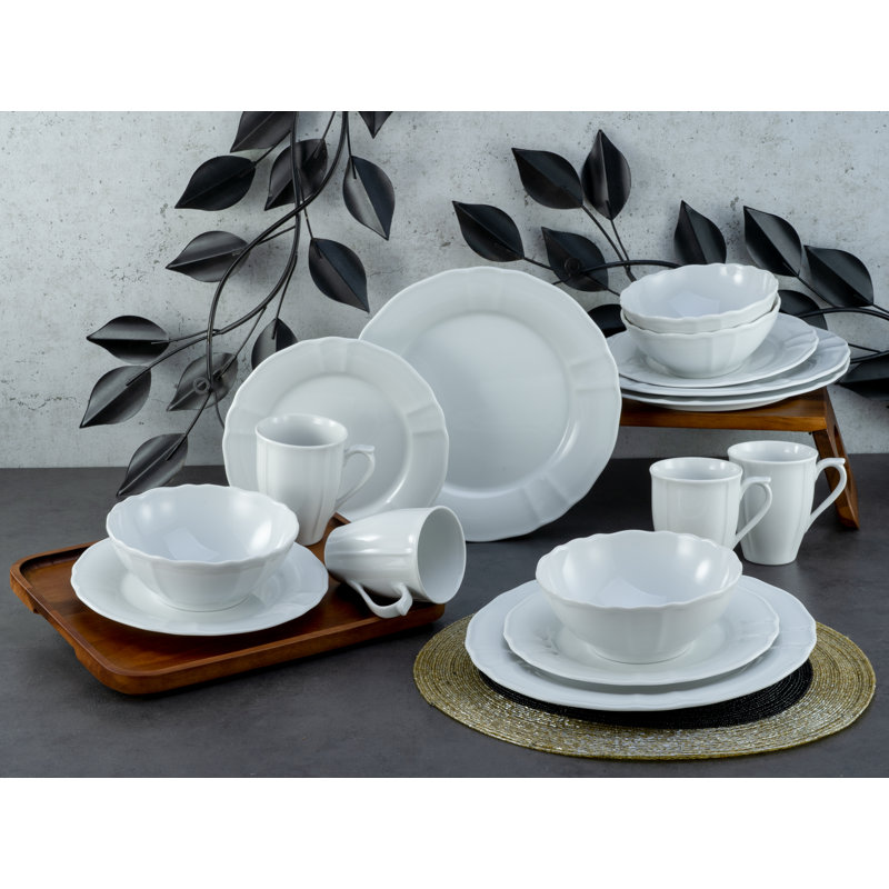 Piece Porcelain China Dinnerware Set - Service for 4