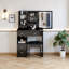 29 Inch Compact Vanity Desk with LED Mirror, Space-Saving Dressing Table & Stool Set-1778270679