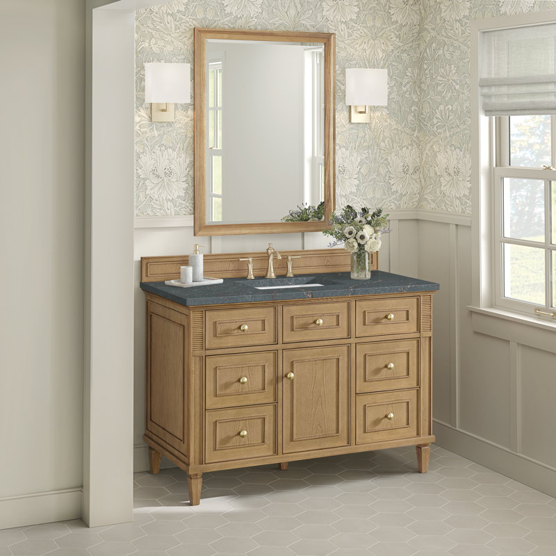 Lorelai 48'' W Single Vanity, Light Natural Oak, Parisien Bleu