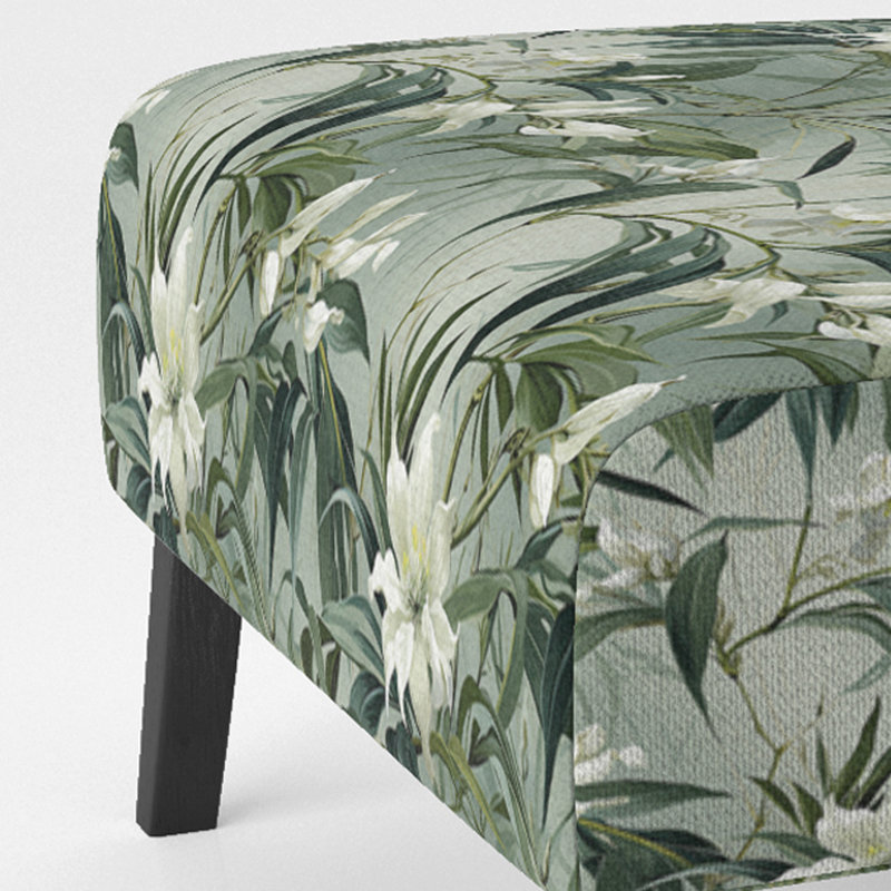 Fauteuil de chambre rembourré C, Bambou élégance motif tropical II