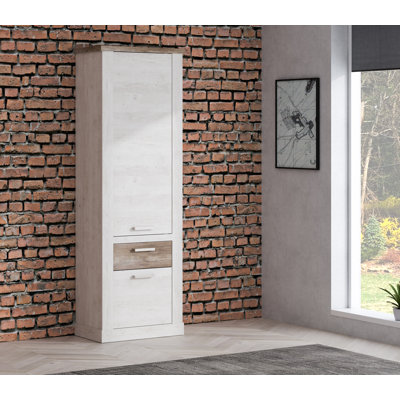 Nuzzo 2 Door Wardobe with shelves and clothes rail, 71cm W x 212cm H x 41cm D