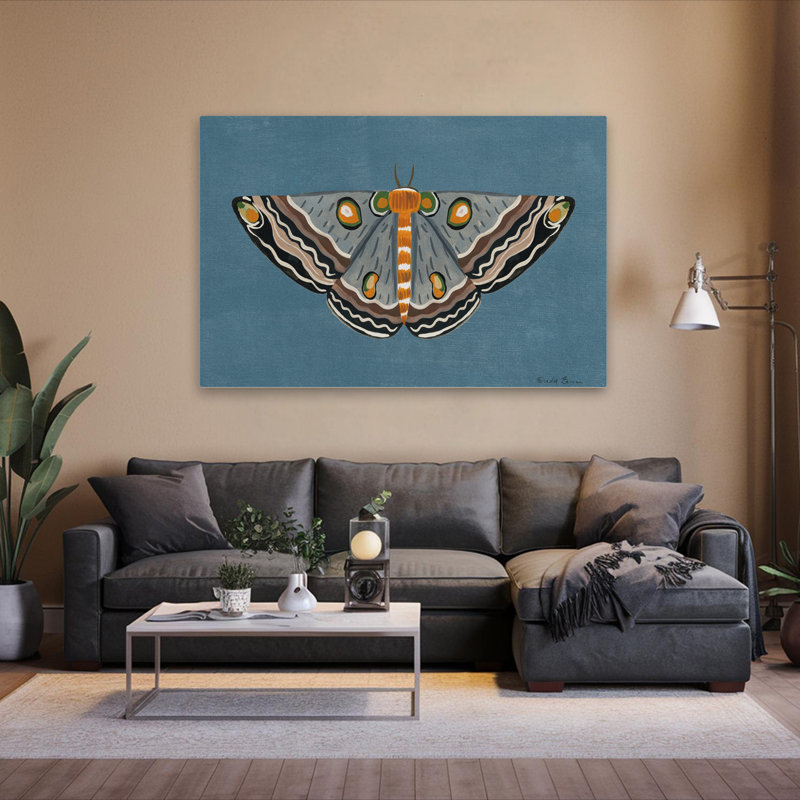 Bohème et papillon rétro texturé I, H 60 po x l 40 po