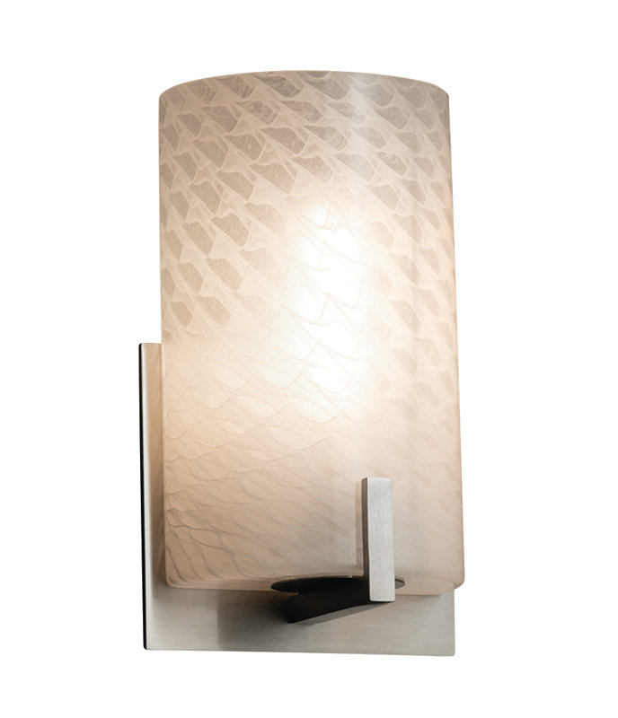 Applique murale 1 lumière DEL Casson, Nickel brossé, Verre mercuré