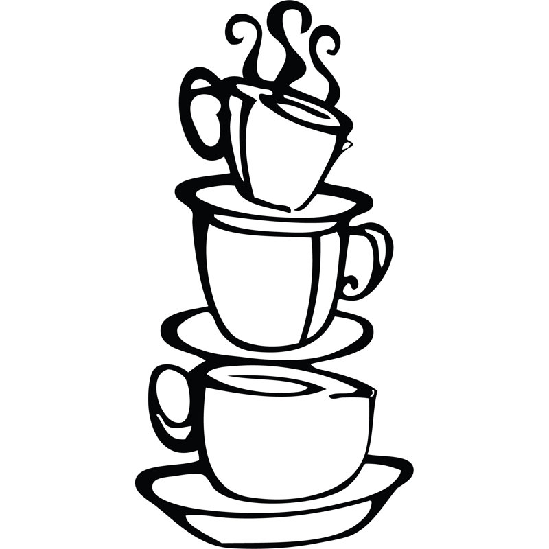 Adhésif décoratif double face tasse à café, Noir, H 6 po x l 22 po