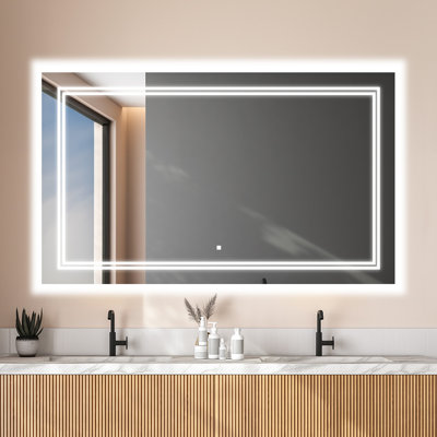 Soho  24" x 30" x 1" LED Mirror with Defogger and Dimmable, Backlit + Front Lit