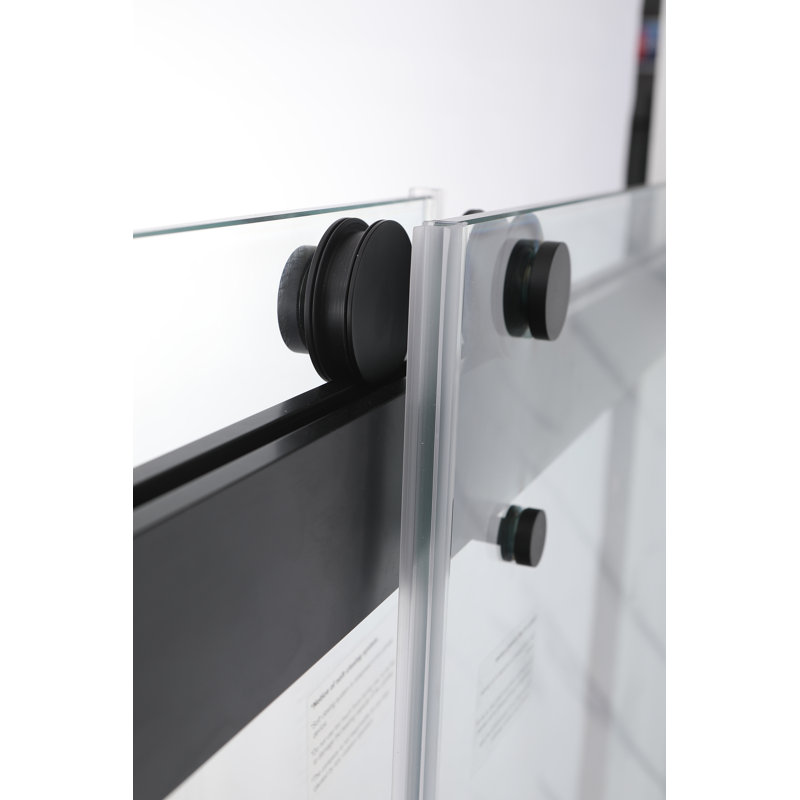 60"W x 60"H Double Sliding Shower Door | Tempered Glass | Fully Frameless | Installed On The Bathtub, Silver