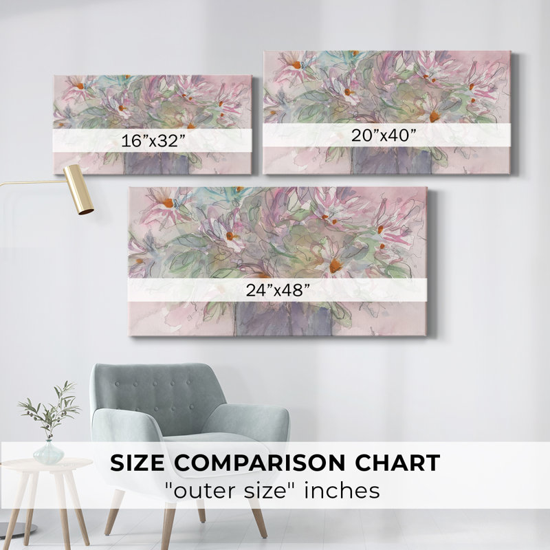 Flowering Bloom Moments II - Toile tendue avec châssis - Prêt à accrocher, H 16 po x l 32 po