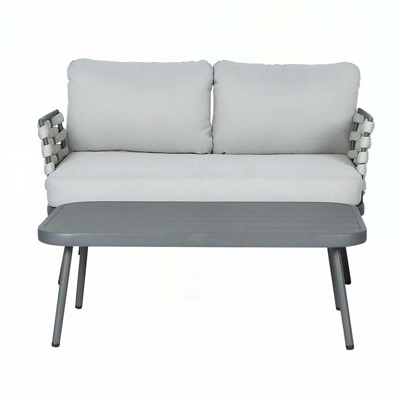 Causeuse et table d'extérieur, Gris foncé