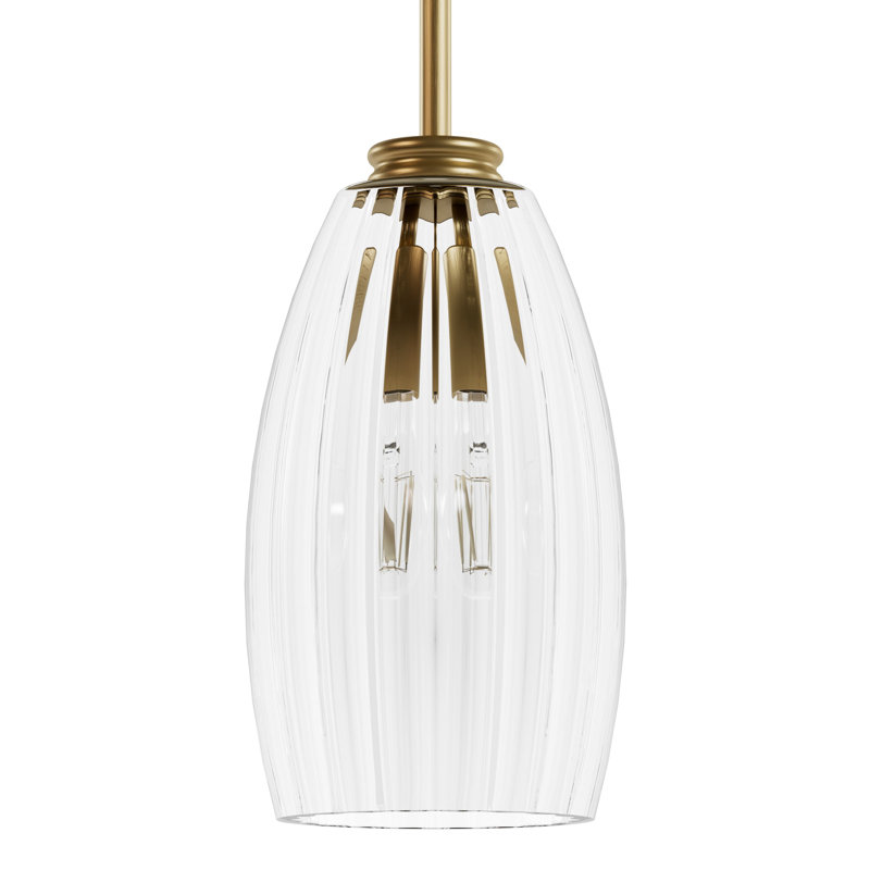 Jasmine Roth 1 - Light Luxe Gold Bell Pendant, 10.75" H x 6" W x 6" D