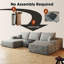 Boneless Comfortable U-Shaped Sectional Sofa With Ottoman, Ideal For Living Rooms-488741761-488741770-488741769