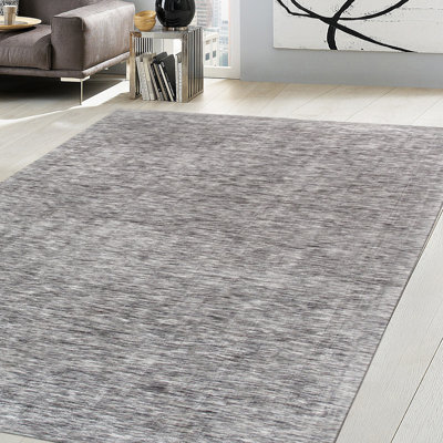 Tapis zone grise tissé à la main texture Transitiona