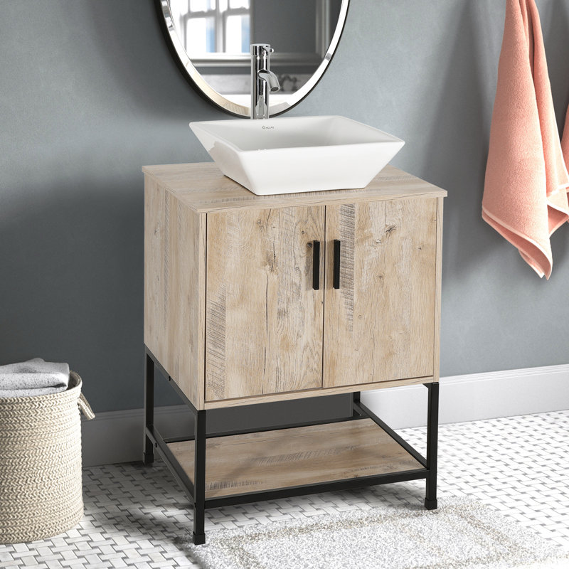 Ensemble de meuble-lavabo simple 24 po Nastaja, Chêne