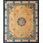 Antique Peking Chinese Medallion Yellow 1930s Rug