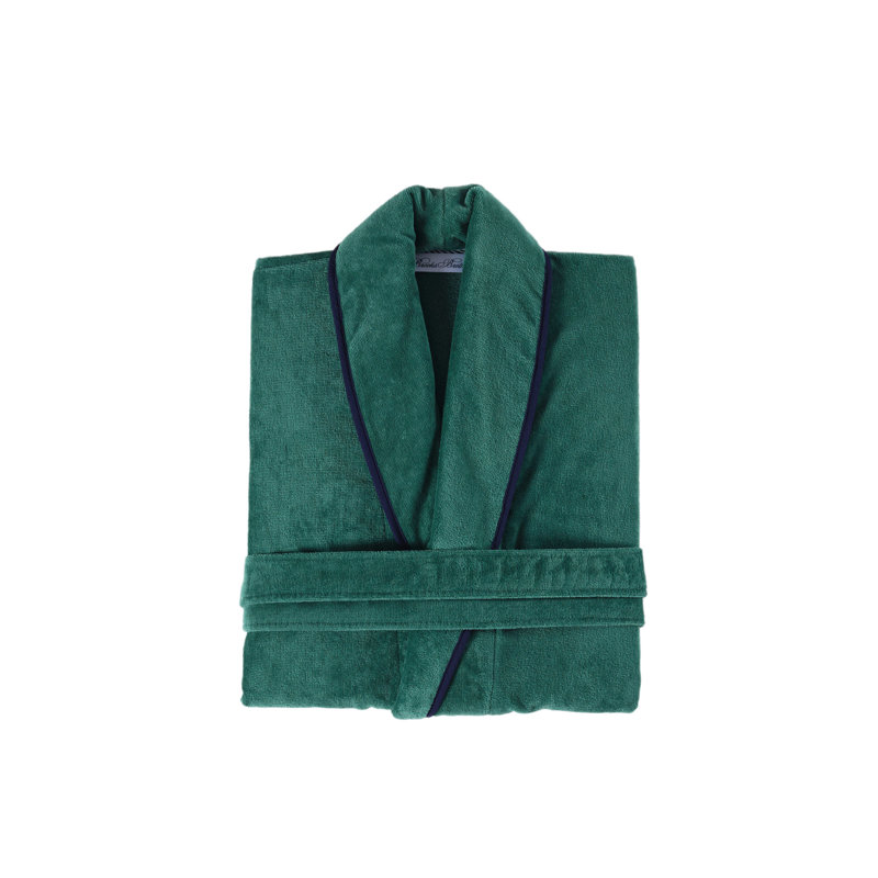 Peignoir 100% coton cheville avec poches, Vert