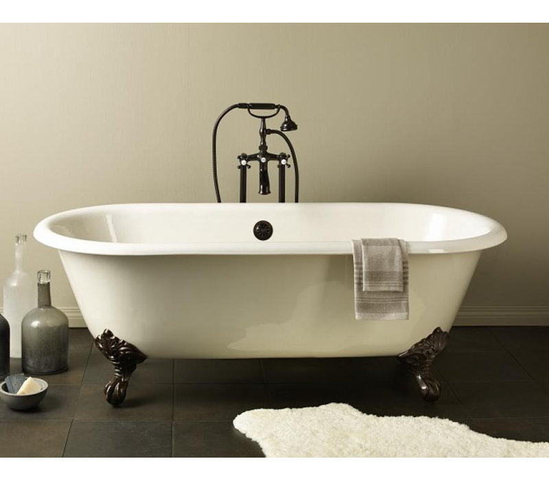 Regal 61'' L Soaking Bathtub, White Interior with Custom Color Exterior, Brushed Nickel