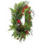 Couronne de Noël artificielle 24 po Red Jingle Bell Berry and Pine Cone