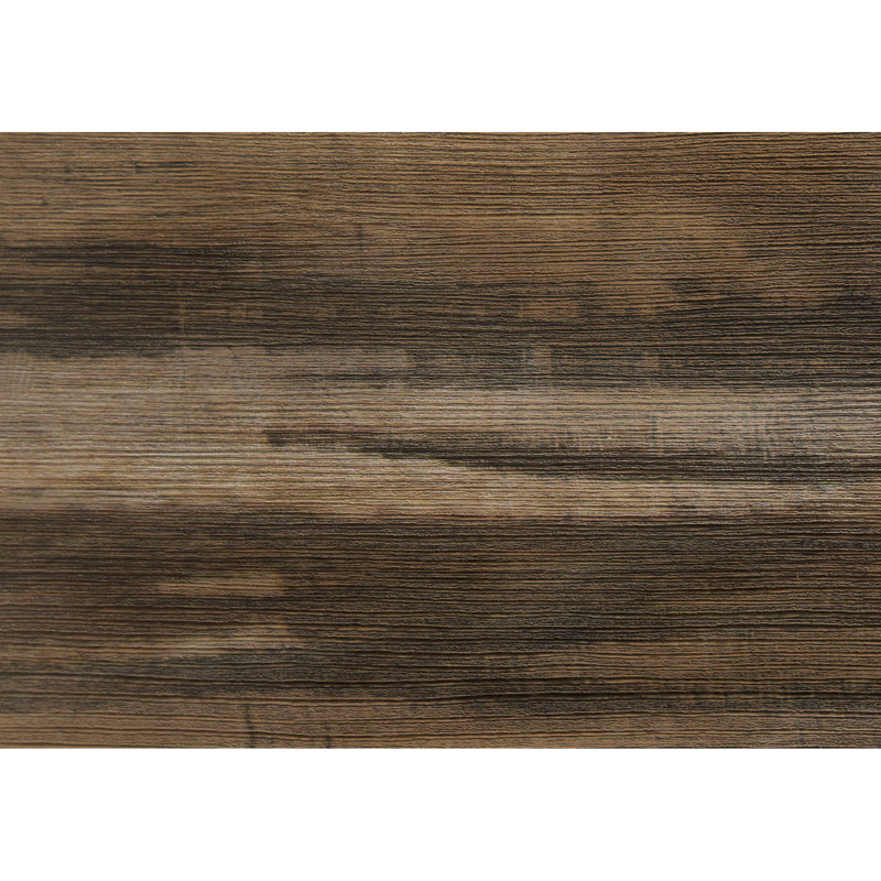 Ensemble de table basse élégant 3 pièces : dessus en stratifié recyclé brun et pieds en métal noir. Style contemporain. Marque