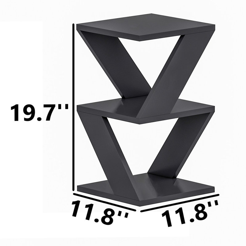 Table de bout en Z, Anthracite
