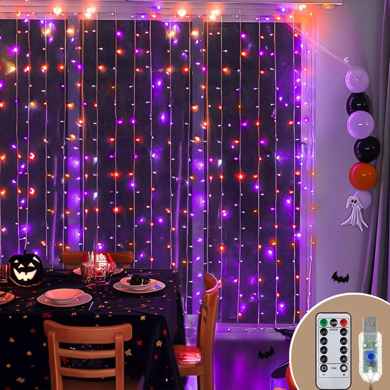 Guirlande de décoration de halloween à DEL 118,11 "à brancher 300 lumières Karden, Multicolore