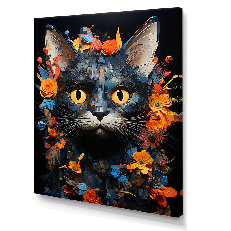 «Pixiebob Pondering Cat Collage», impressions sur toile, H 32 po x l 16 po x P 1 po, Toile tendue