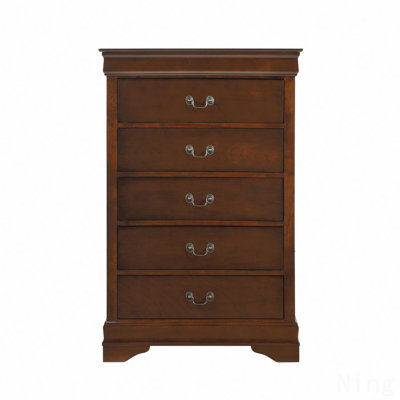 Traditional Design Bedroom Furniture 1Pc Chest Of 5X Drawers Antique Drop Handles Furniture