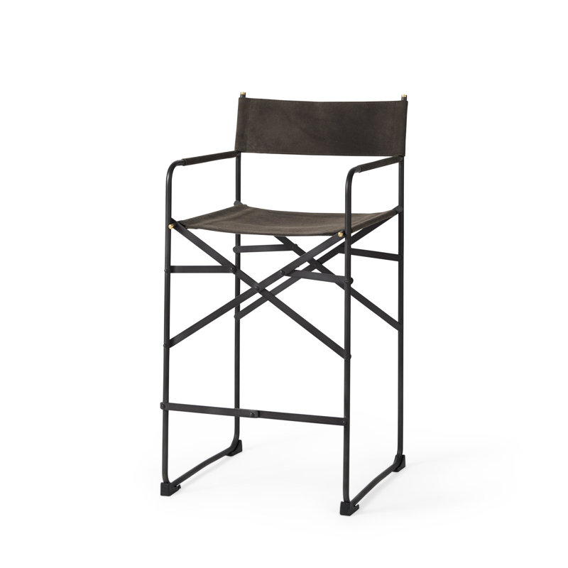 Tabouret de bar et de comptoir Sambac, Tabouret de comptoir (siège d'une hauteur de 26,5, Brun foncé