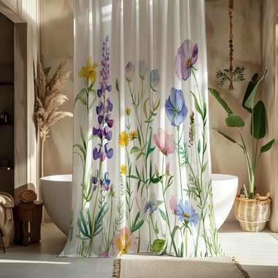 Tall Garden Flowers Shower Curtain