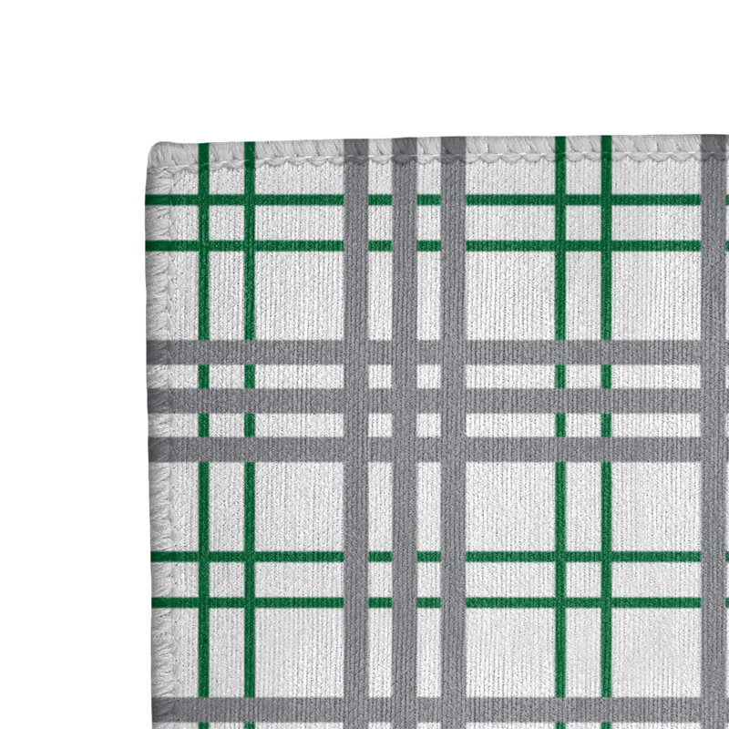 Tapis écossais gris / blanc, Rectangle 5 pi x 7 pi