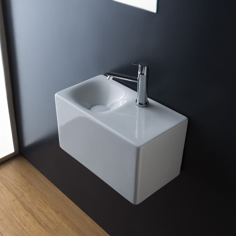 Scarabeo By Nameeks Cube 9.5'' White Ceramic Rectangular Bathroom Sink