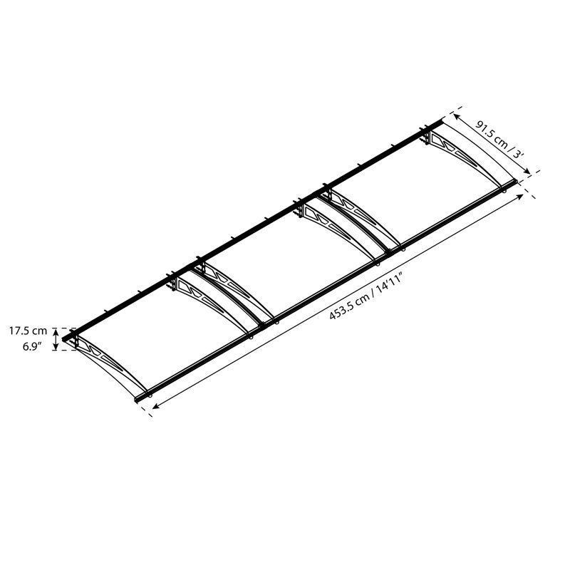 Bordeaux 6.7m W x 1.4m D Door Awning