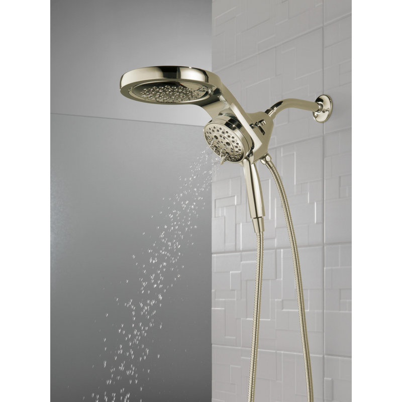 Hydrorain 5 Spray Dual Shower Head and Handheld Shower with Lumicoat and H2Okinetic 1.75 GPM, Lumicoat Polished Nickel