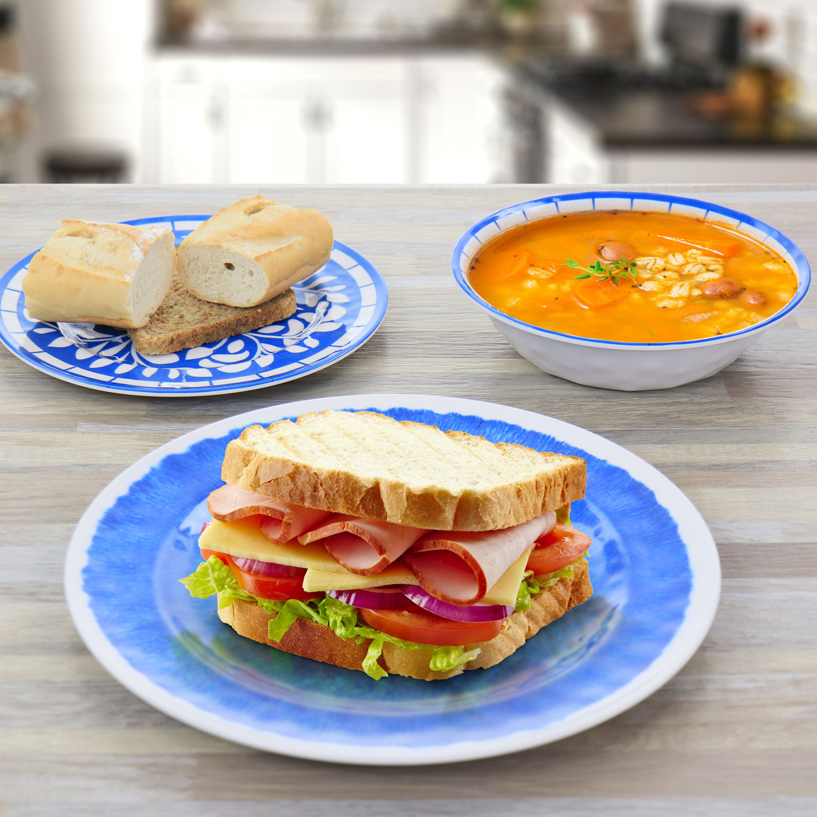 Melamine Dinnerware Set, Blue